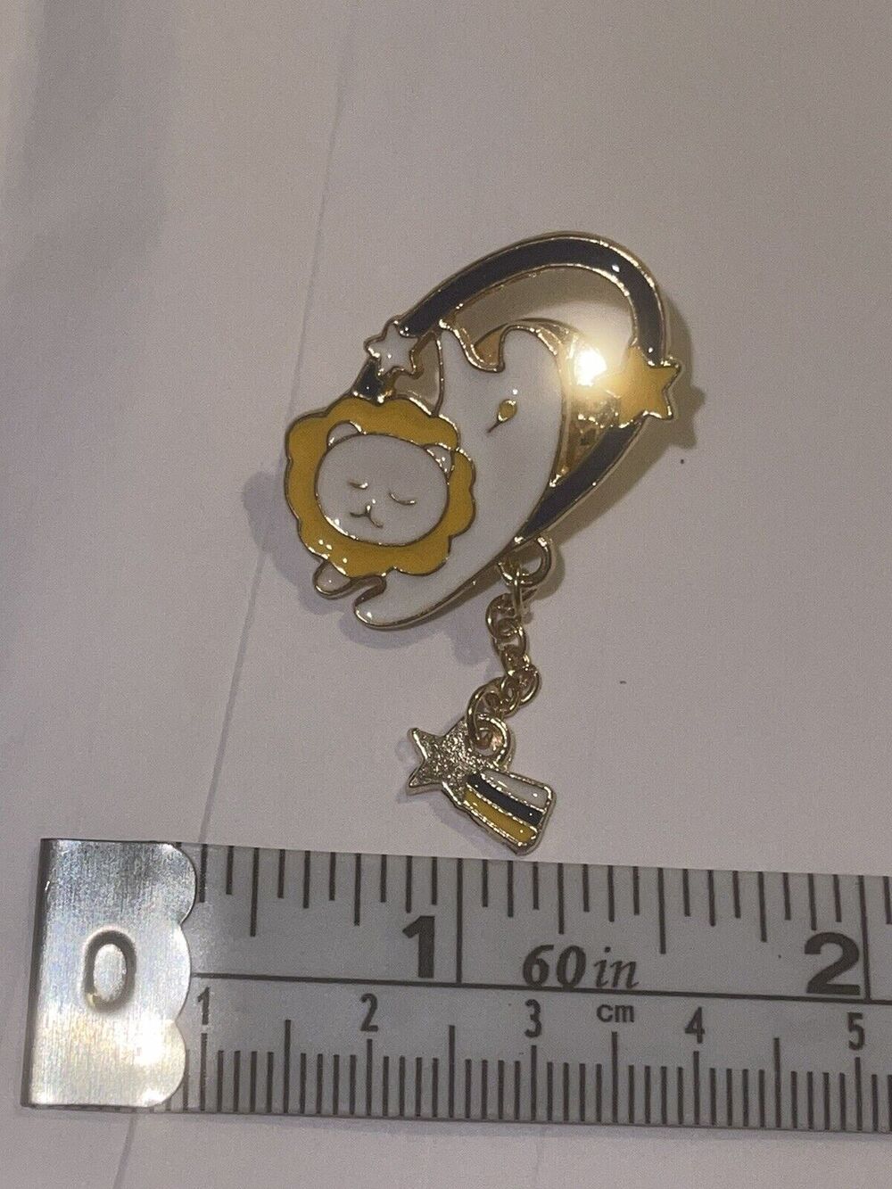 Lion With Floating Shooting Star Pin Brooch
